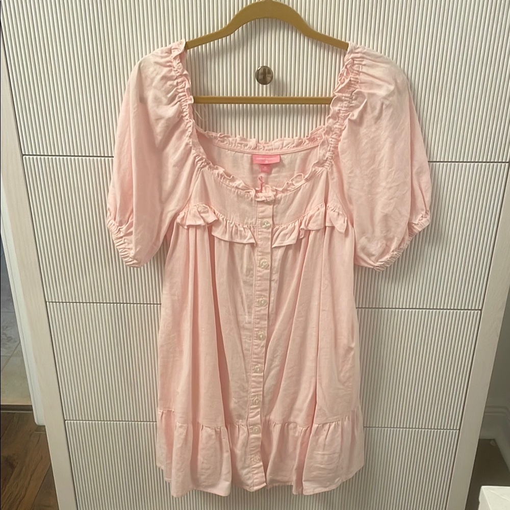 Stoney Clover Lane Pink Puff Sleeve Mini Dress